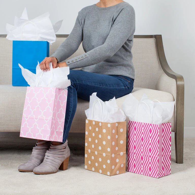 Hallmark 10.7" 12-Pack Assorted Kraft Paper Gift Bags 2 Hallmark 10.7" 12-Pack Assorted Kraft Paper Gift Bags - Image 2