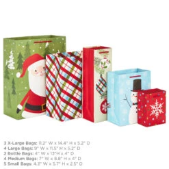 Hallmark Assorted Sizes And Designs 18-Pack Christmas Gift Bags 10 Hallmark Assorted Sizes And Designs 18-Pack Christmas Gift Bags -Hallmark 18 Assorted Sizes and Designs Christmas Gift Bags 5XGB1409 03