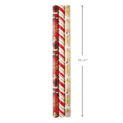 Hallmark Red And Gold 3-Pack Reversible Christmas Wrapping Paper, 120 Sq. Ft. -Hallmark 3Pack Red and Gold Reversible Christmas Wrapping Paper 5JXW1029 03