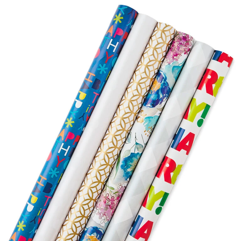 Hallmark All Occasions Wrapping Paper Rolls, 6 Pack 1 Hallmark All Occasions Wrapping Paper Rolls, 6 Pack