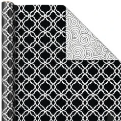 Hallmark Black And White Prints 3-Pack Reversible Wrapping Paper, 75 Sq. Ft. Total 12 Hallmark Black And White Prints 3-Pack Reversible Wrapping Paper, 75 Sq. Ft. Total -Hallmark Black and White Prints 3Pack Reversible Gift Wrap 5EWR6401 06