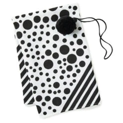 Hallmark 26" Black-and-White Fabric Gift Wrap With Elastic Band 8 Hallmark 26" Black-and-White Fabric Gift Wrap With Elastic Band -Hallmark BlackandWhite Square Flat Wrapping Cloth 1299EJR6377 03