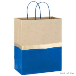Hallmark 13" Blue And Kraft Paper 6-Pack Gift Bag -Hallmark Blue and Kraft Paper 6Pack Large Gift Bags 5EGB6399 04