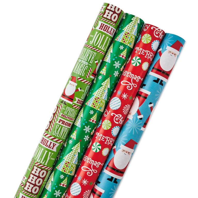 Hallmark Christmas Cheer 4-Pack Reversible Wrapping Paper Assortment, 150 Sq. Ft. 1 Hallmark Christmas Cheer 4-Pack Reversible Wrapping Paper Assortment, 150 Sq. Ft.