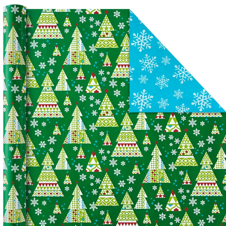 Hallmark Christmas Cheer 4-Pack Reversible Wrapping Paper Assortment, 150 Sq. Ft. 5 Hallmark Christmas Cheer 4-Pack Reversible Wrapping Paper Assortment, 150 Sq. Ft. - Image 5