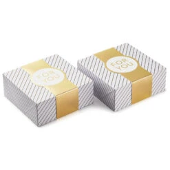 Hallmark 10" Gold And White Striped 2-Pack Gift Boxes With Bands -Hallmark Gold and White Striped 2Pack Gift Boxes With Bands 5EBC1226 06