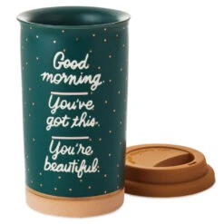 Hallmark Good Morning Ceramic Travel Mug, 12 Oz. -Hallmark Good Morning Ceramic Travel Mug 1SNN1079 03