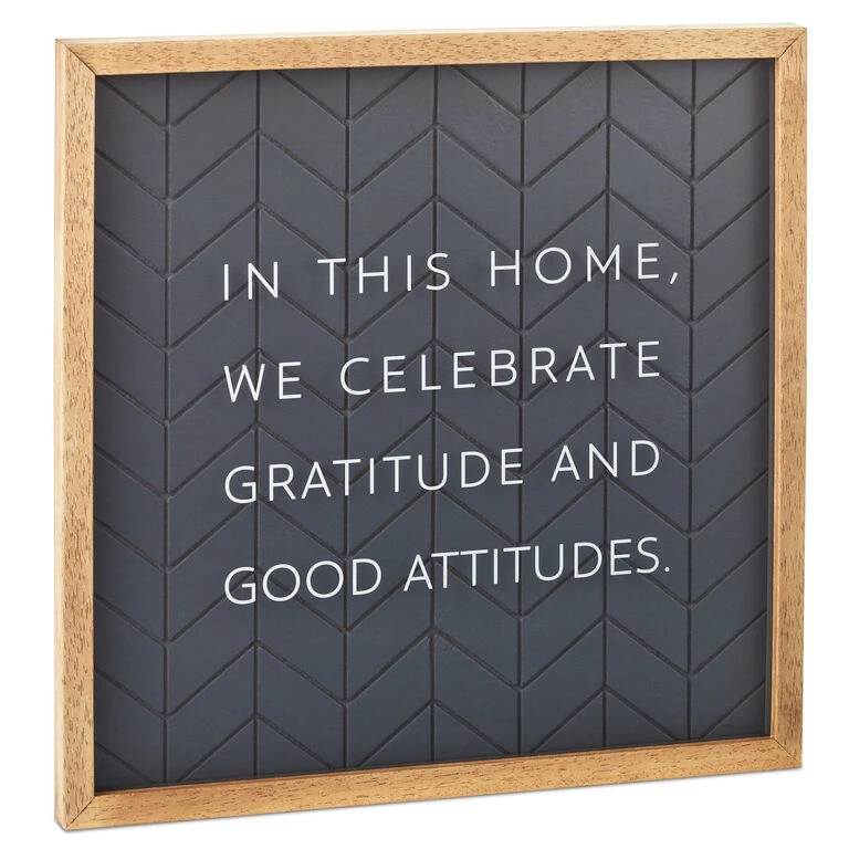 Hallmark Gratitude And Good Attitudes Framed Quote Sign, 12x12 1 Hallmark Gratitude And Good Attitudes Framed Quote Sign, 12x12
