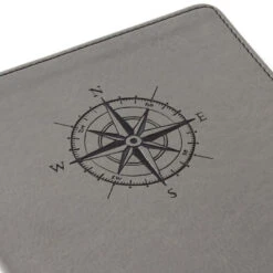 Hallmark Gray Etched Compass Faux Leather Notebook -Hallmark Gray Etched Compass Faux Leather Notebook 1HWJ1851 05
