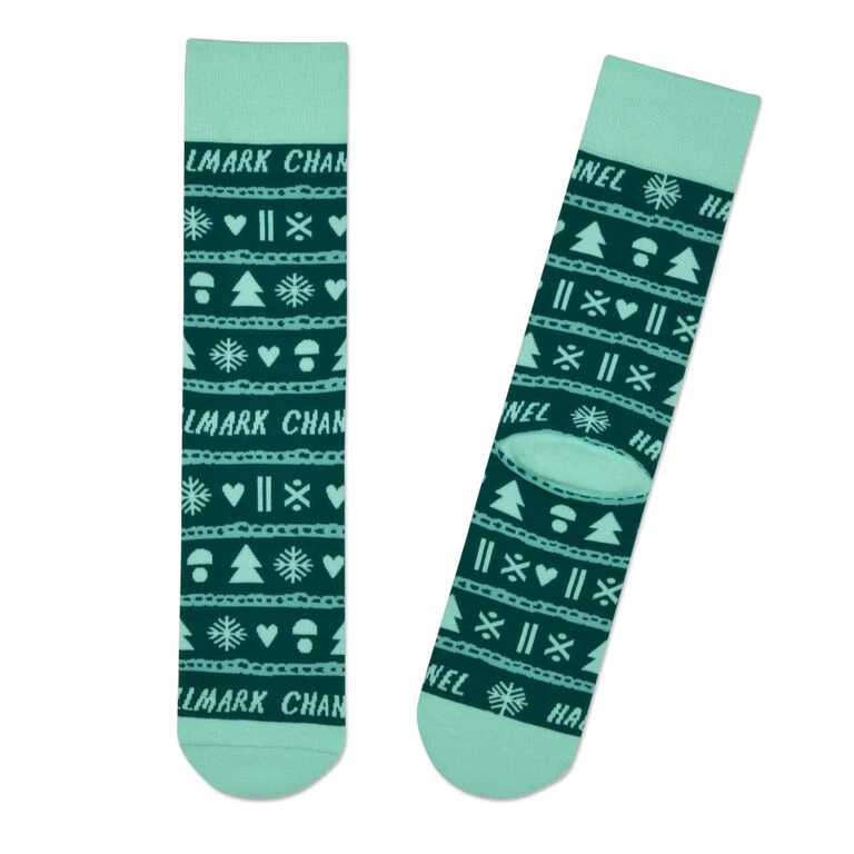 Hallmark Channel Knit Pattern Crew Socks 1 Hallmark Channel Knit Pattern Crew Socks