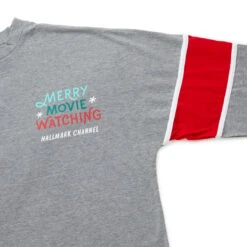Hallmark Channel Merry Movie Watching Long Sleeve Jersey, X-Large -Hallmark Hallmark Channel Movie Watching Long Sleeve Shirt 1XKT3547 03
