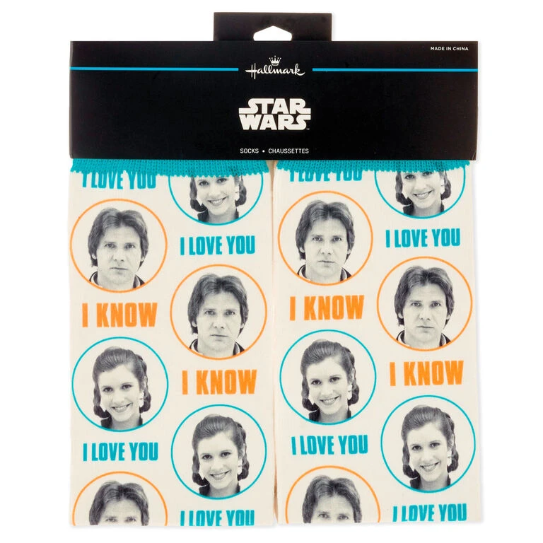 Hallmark Star Wars™ Han Solo™ And Princess Leia™ I Love You I Know Novelty Crew Socks 2 Hallmark Star Wars™ Han Solo™ And Princess Leia™ I Love You I Know Novelty Crew Socks - Image 2