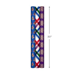 Hallmark Jewel Tones Assorted 3-Pack Christmas Wrapping Paper, 120 Sq. Ft. -Hallmark Jewel Tones Christmas Wrapping Paper Set 5JXW1251 08
