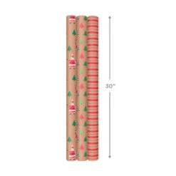 Hallmark Merry Kraft Prints 3-Pack Christmas Wrapping Paper, 90 Sq. Ft. -Hallmark Merry Kraft Prints 3Pack Christmas Wrapping Paper 5JXW1050 04
