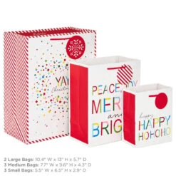 Hallmark Merry And Bright 8-Pack Christmas Gift Bags, Assorted Sizes And Designs 8 Hallmark Merry And Bright 8-Pack Christmas Gift Bags, Assorted Sizes And Designs -Hallmark Merry and Bright Assortment Christmas Gift Bags 5XGB1402 03