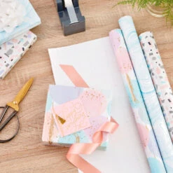 Hallmark Modern Muted 3-Pack Wrapping Paper, 55 Sq. Ft. Total 10 Hallmark Modern Muted 3-Pack Wrapping Paper, 55 Sq. Ft. Total -Hallmark Modern Muted 3Pack Wrapping Paper Rolls 5EWR6369 03