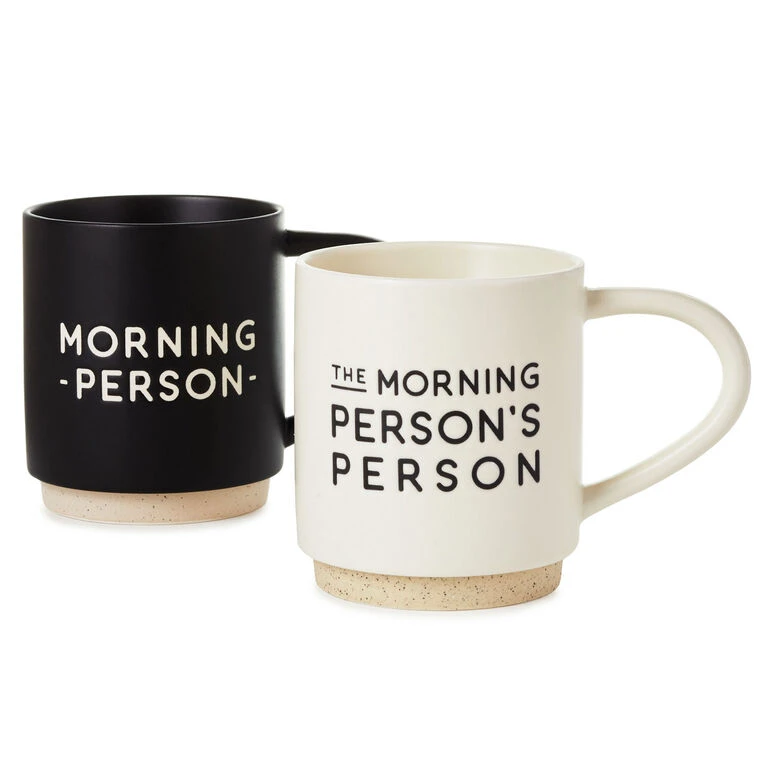 Hallmark Morning Person Stacking Mugs, Set Of 2 1 Hallmark Morning Person Stacking Mugs, Set Of 2