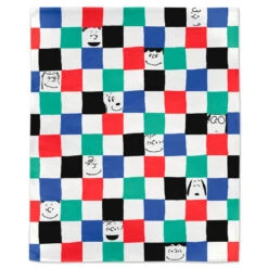 Hallmark Peanuts® Gang Checkered Throw Blanket, 50x60 5 Hallmark Peanuts® Gang Checkered Throw Blanket, 50x60 -Hallmark Peanuts Gang Faces and Colored Squares Blanket 1PAJ3534 03