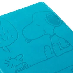 Hallmark Peanuts® Snoopy And Woodstock Faux Leather Notebook 11 Hallmark Peanuts® Snoopy And Woodstock Faux Leather Notebook -Hallmark Peanuts Snoopy and Woodstock Etched Blue Notebook 1HWJ7053 05