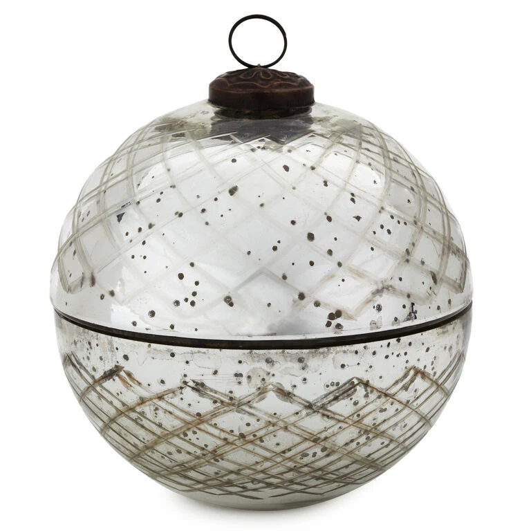 Hallmark Fresh-Cut Pine Mercury Glass Ball Ornament Candle 1 Hallmark Fresh-Cut Pine Mercury Glass Ball Ornament Candle