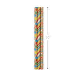 Hallmark Primary Birthday 3-Pack Kraft Wrapping Paper, 105 Sq. Ft. Total 8 Hallmark Primary Birthday 3-Pack Kraft Wrapping Paper, 105 Sq. Ft. Total -Hallmark Primary Birthday 3Pack Kraft Wrapping Paper 5EWR6409 03