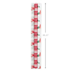 Hallmark Rustic Winter 3-Pack Reversible Metallic Christmas Wrapping Paper, 120 Sq. Ft. -Hallmark Rustic Winter Reversible Christmas Wrapping Paper 5JXW1034 03