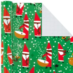Hallmark Santa Fun 3-Pack Christmas Wrapping Paper Assortment, 120 Sq. Ft. 12 Hallmark Santa Fun 3-Pack Christmas Wrapping Paper Assortment, 120 Sq. Ft. -Hallmark Santa Fun Hallmark Mahogany Christmas Wrapping Paper 5JXW1037 06