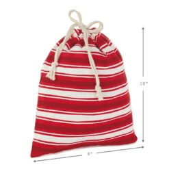 Hallmark 10" And 20" Santa And Stripes 2-Pack Fabric Christmas Gift Bags -Hallmark Santa and Stripes Medium and XL Fabric Gift Bags XGB4902 04