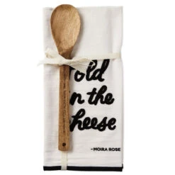 Hallmark Schitt's Creek® Fold In The Cheese Tea Towel And Wooden Spoon, Set Of 2