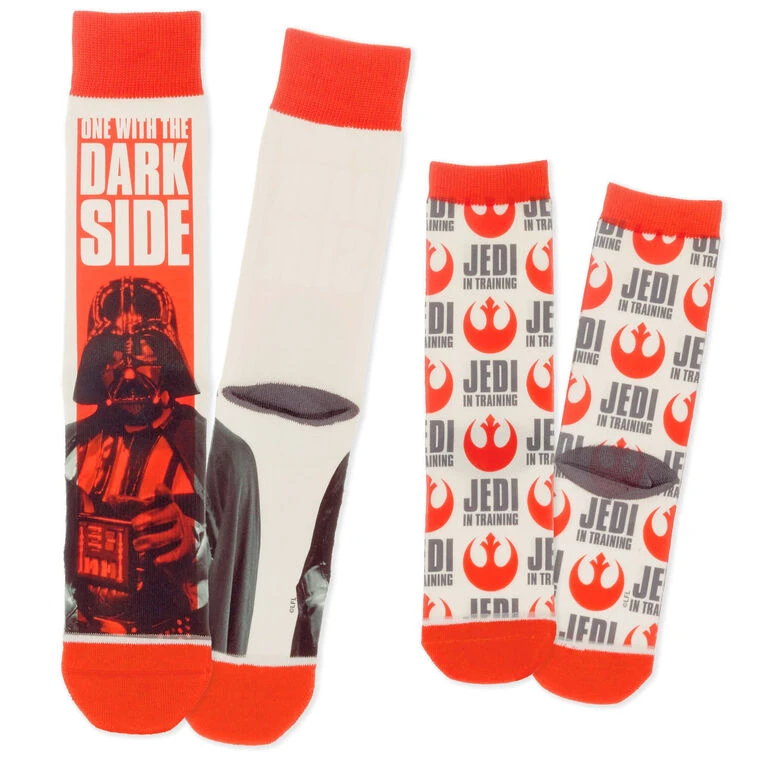 Hallmark Star Wars™ Darth Vader™ And Jedi In Training Adult And Child Novelty Crew Socks, Set Of 2 1 Hallmark Star Wars™ Darth Vader™ And Jedi In Training Adult And Child Novelty Crew Socks, Set Of 2