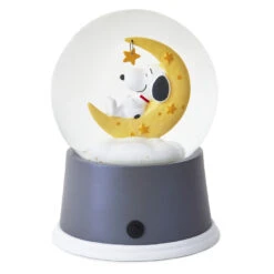 Hallmark Peanuts® Snoopy Sweet Dreams Snow Globe With Light 5 Hallmark Peanuts® Snoopy Sweet Dreams Snow Globe With Light -Hallmark Sweet Dreams Snoopy on Yellow Moon Water Globe 1BBY4760 03