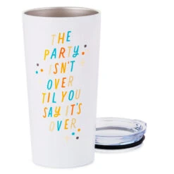 Hallmark The Party Isn't Over Stainless Steel Tumbler, 20 Oz. -Hallmark The Party Isnt Over Travel Ceramic Mug 1BIR1264 03