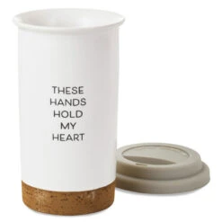 Hallmark These Hands Hold My Heart Ceramic Travel Mug, 12.5 Oz. -Hallmark These Hands Hold My Heart Travel Mug With Paints 1BBY4852 04
