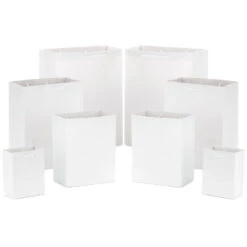 Hallmark White Assorted Sizes 8-Pack Gift Bags