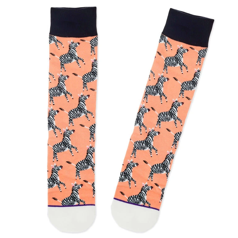 Hallmark Zebra Fun Crew Socks 1 Hallmark Zebra Fun Crew Socks